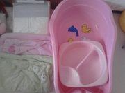 Pink baby bath and extras